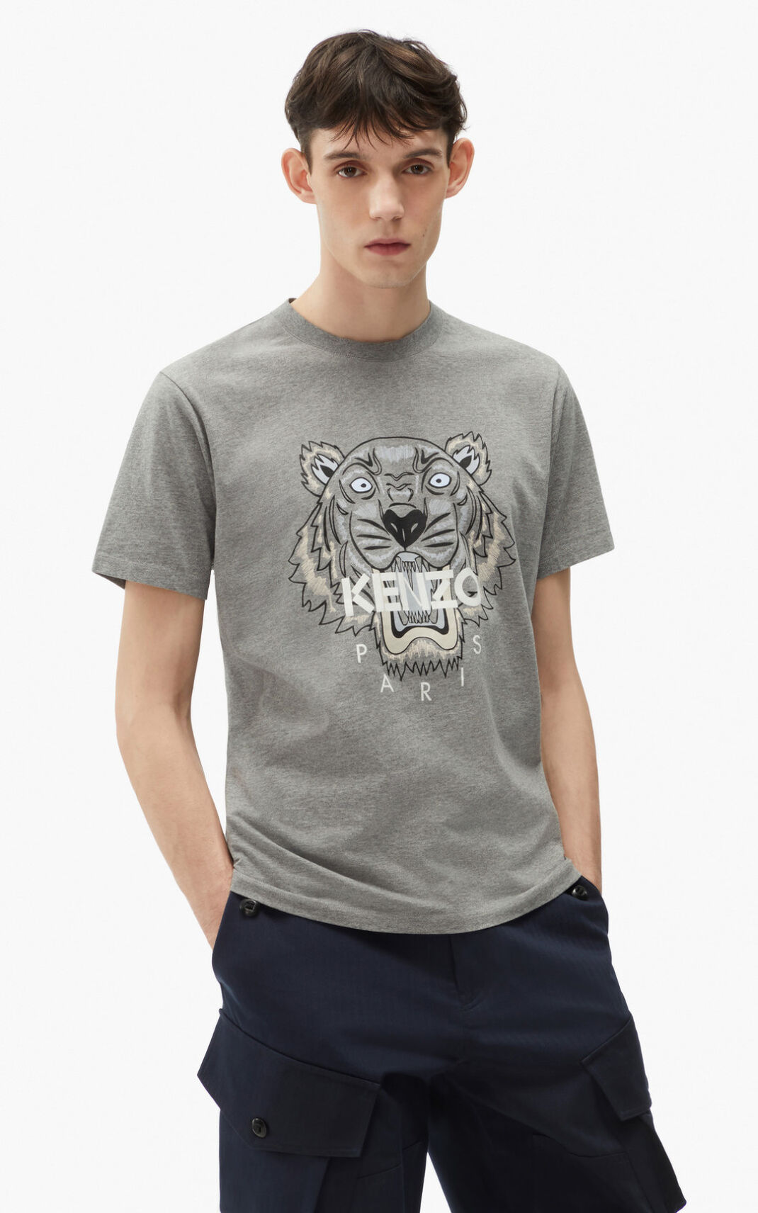 Kenzo Tiger μπλουζακια ανδρικα γκρι | GR636570